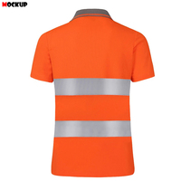 Polo en polyester respirant et réfléchissant haute visibilité pour homme, avec fonction séchage rapide, pour la sécurité au travail