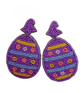 Pendientes de cuentas de semillas de Pascua feliz, joyería de estilo clásico colorido para mujer, colección al por mayor de alta calidad - Product Image 5