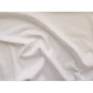 Tissu en maille interlock en coton biologique, léger, blanc, 95% polyester, 5% élasthanne, respirant, extensible, tissu tricoté de poids moyen - Product Image 1