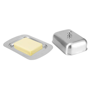 Beurrier en acier inoxydable de la plus grande qualité Beurrier en acier inoxydable exclusif avec couvercle Beurre solide - Product Image 2