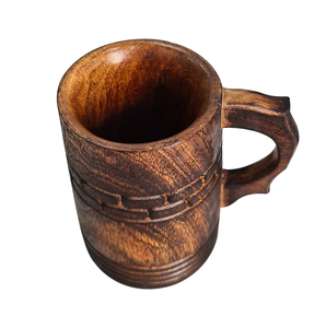 Tasses à bière en bois de conception mordent avec des accessoires de cuisine de qualité supérieure en cuir fabriqués en Inde - Product Image 5