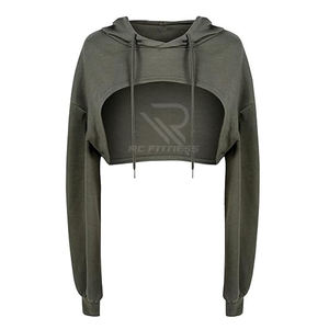 Nueva sudadera corta deportiva de cintura alta para correr, ropa deportiva, fitness, yoga, top de manga larga, sudadera corta personalizada para mujer. - Product Image 5