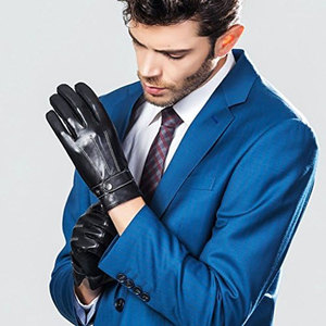 Gants chauds en cuir véritable d'agneau pour hommes Conduite hivernale dans un style unique et la meilleure qualité - Product Image 3