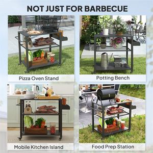 Multi-Application <b>Foldable</b> Camping Cart 4 Grill Cart <b>for</b> Beach Hiking <b>Garden</b> Tool Storage Shopping Steel Plastic Platform OEM - Product Image 2