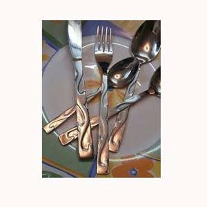 Nuevo personalizar cubiertos chapados en plata comida elegante acero inoxidable con mango de diseñador Simple Rectangular largo cubiertos - Product Image 1