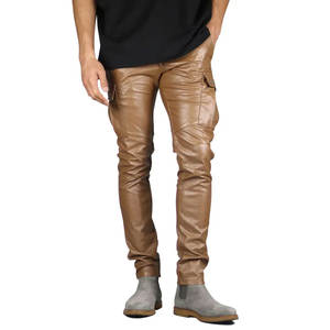 Nueva llegada Venta en línea Hombres Pantalones de cuero Mejor calidad Alta venta de moda Recto de tiro medio Transpirable Impermeable High Street - Product Image 4