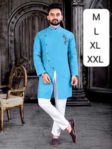 Hecho a mano India nueva colección algodón hombres Vintage sin arrugas Kurta impreso para boda Diwali fiesta Casual desgaste adultos indio - Product Image 2