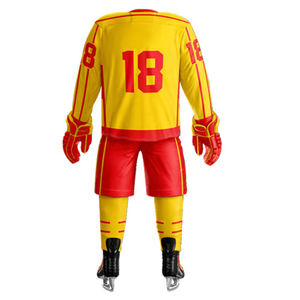 Conjunto de uniforme blanco de hockey sobre hielo Diseño Jersey Pantalones Hockey sobre hielo y hockey sobre hierba Conjunto de hockey sobre hielo y tops bordados - Product Image 3