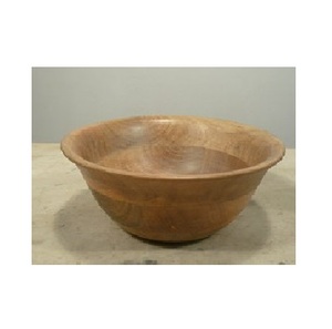 Bol de service en bois d'acacia antique au fini lisse et au design moderne pour salade, soupe de riz, riz, bol de service alimentaire - Product Image 1