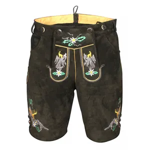 Custom New Authentic Leather Prendas tradicionales Bavarian Lederhosen Shorts New Cow Suede Leather Lederhosen Shorts