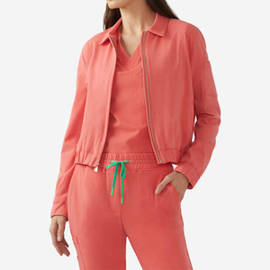 Vestes polo unisexes en tissu dobby de coton personnalisé, à fermeture éclair sur le devant, pour le personnel médical, les imprimantes de laboratoire, les femmes, les blouses de travail, les polos de sport - Product Image 3