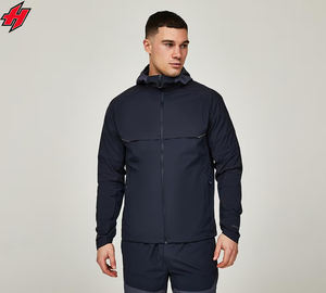 แจ็กเก็ตกันฝนกันน้ำสำหรับผู้ชายเสื้อกันลมไนลอนแห้งเร็วระบายอากาศได้ดีน้ำหนักเบาสำหรับกีฬากลางแจ้งเสื้อวิ่งโลโก้ตามสั่ง - Product Image 1