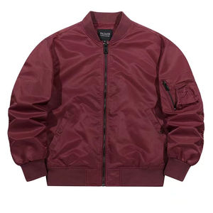 แจ็คเก็ตบอมเบอร์วินเทจสำหรับผู้ชาย กันลม ซิปหน้า โลโก้ โพลีเอสเตอร์/คอตตอน ฤดูใบไม้ผลิ ฤดูใบไม้ร่วง แจ็คเก็ตลำลองแบบออลอินวัน พร้อม OEM - Product Image 4