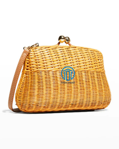 Nueva colección bolso de mano de ratán mimbre mariposa con asa de cuero bolso con forma de animal para regalos y monederos decorativos - Product Image 2