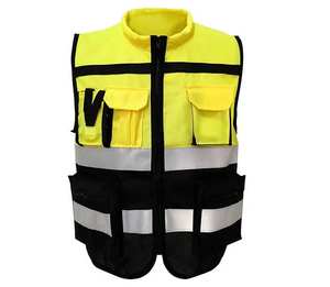 Gilet de sécurité de chantier personnalisé avec logo, vêtements réfléchissants, réflecteur de sécurité, gilet haute visibilité avec poche - Product Image 1