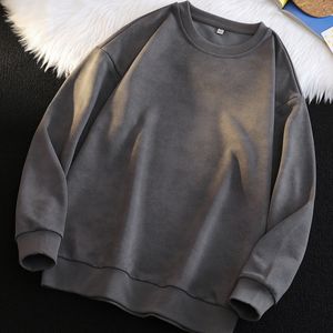 Sweat-shirt à capuche pour homme en molleton épais, col montant, nouveau style, uni, avec impression numérique, coupe ample, automne-hiver 2025 - Product Image 3