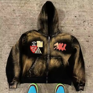 เสื้อฮู้ดดี้ขนแกะประดับคริสตัลหรูหราสไตล์ฮิปฮอปสำหรับผู้ชายและผู้หญิง ดีไซน์ฤดูหนาว ตกแต่งคริสตัลสั่งทำพิเศษ ผ้าฝ้าย 100% - Product Image 2