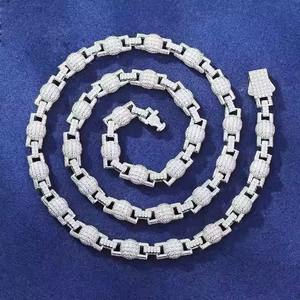 Approvisionnement direct d'usine Hiphop cubain S925 argent Sterling plaqué or jaune colliers à maillons fins pour hommes diamant à la mode pour cadeaux - Product Image 4