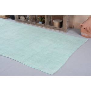 Tapis turc vintage rustique vert 5.5x11 pieds classique grande surface rectangle couloir motif laine peluche pile hauteur latex soutenu - Product Image 4