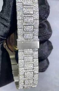 นาฬิกาข้อมือผู้ชายสุดหรู ดีไซน์ฮิปฮอป หน้าปัดสีน้ำเงิน ประดับเพชรโมอิสซาไนต์ VVS ระบบออโตเมติก ของขวัญสุดพิเศษสำหรับผู้ชาย ขายดี - Product Image 3