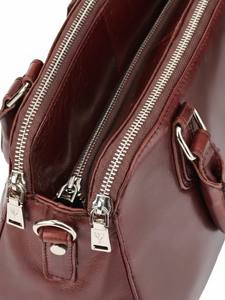 Women's Burgundy/Maroon Genuine Leather Satchel <b>Handbag</b> Zipper Vintage Fashion Design Dual <b>Handles</b> Water Resistant Office Travel - Product Image 3