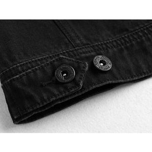Veste en jean noire de haute qualité pour garçons, logo personnalisé sur le devant, fabrication OEM, réversible, imperméable, streetwear - Product Image 5