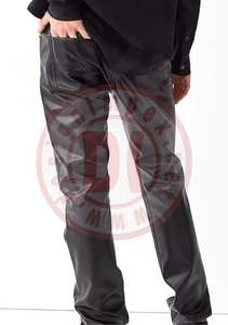 Pantalons en cuir noir d'hiver imperméables à séchage rapide écologiques à taille mi-haute brodés en polyester/coton sur mesure à prix avantageux - Product Image 3