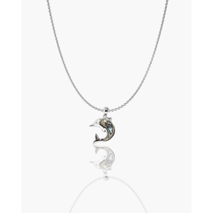 Colgante de Delfín Chapado en Rodio con Diamante y Perla para Regalo de Boda - Product Image 3
