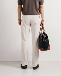 <b>Men's</b> Poly Viscose Spandex Formal <b>Pants</b> Breathable Eco-Friendly Multi-Pocket Flat Mid Waist Slim <b>Cropped</b> Lightweight Bleach Wash - Product Image 2