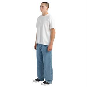 Jeans de pont en duvet bas 20 pouces bas de broderie élégante en coton lavé antique avec point de chaîne et détails de rivet - Product Image 3