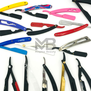 มีดโกนสำหรับช่างตัดผมสแตนเลสตัดตรงขอบใบมีดเดี่ยวสีตามสั่ง - Product Image 1