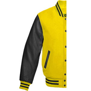 Veste universitaire sur mesure en gros d'usine, conception OEM, respirante, coupe-vent, haute qualité, broderie pour hommes, patch frontal en cuir véritable - Product Image 5