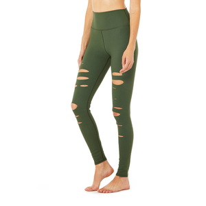 El mejor entrenamiento de yoga para mujer y Niña Leggy Custom Gym Fitness Slim Fitness Legging High-Waist Ripped Warrior Legging Running Leggy - Product Image 3