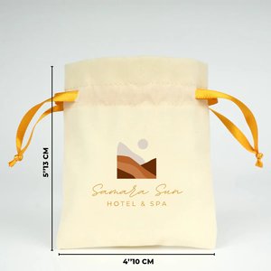 Personalized Orange Velvet Rose <b>Drawstring</b> <b>Pouch</b> with Screen Printing Recyclable for Gems Jewelry or Gifts-4 X 5 Inches - Product Image 2