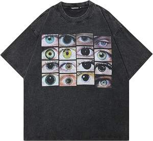 2025 T-shirts pour hommes personnalisés 100% coton/polyester Lavage à l'acide de haute qualité avec manches courtes et sonnerie surdimensionnée-OEM - Product Image 5