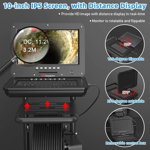 360 Horizontal Rotating Sewer <b>Camera</b> with Meter Counter Night Vision CMOS Sensor H.265 Micro SD Card - Product Image 2