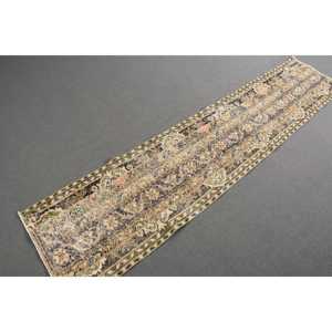 Alfombra Turca Vintage, Alfombra de Pasillo de 1.7x8.3 pies, Alfombra Azul Camuflaje - Product Image 3