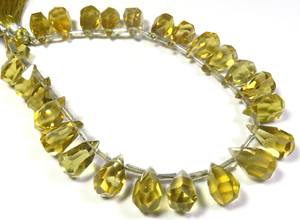 Cuentas Sueltas de Cuarzo Miel Natural, Corte en Forma de Lágrima Facetado, Irregular, 10-13 mm, Hilo de 8 Pulgadas, Grado Superior para la Fabricación de Joyas - Product Image 3