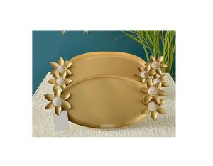 ชุดถาดเสิร์ฟช็อคโกแลต3ชิ้นทรงหกเหลี่ยมถาดเสิร์ฟช็อคโกแลตสีทองสำหรับอุปกรณ์ตกแต่งโรงแรม - Product Image 4