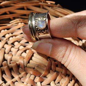 Silver <b>Spinner</b> <b>Ring</b> Moonstone Gemstone Jewelry <b>for</b> <b>Women</b> & Men <b>for</b> Engagement Party Wedding or Christmas - Product Image 5