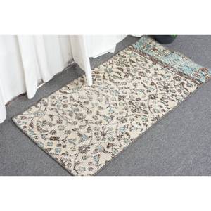Tradicional Beige azul 1,6x3,2 pies alfombra de retazos de lana estilo turco alfombra de sala de estar con respaldo de látex para adolescentes tamaño 9x12 - Product Image 3