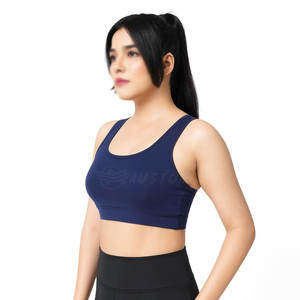 Soutien-gorge de sport pour femme à prix avantageux, idéal pour le yoga et la gym, 100 % coton, maintien élevé, bretelles réglables, coussinets amovibles - Product Image 2