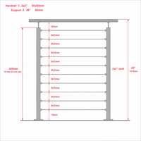 Balustrades et mains courantes HIMOWAY à faible coût d'entretien, 42 pouces, pour balcon, poteaux de terrasse, garde-corps à câble plat monté latéralement, garde-corps extérieur