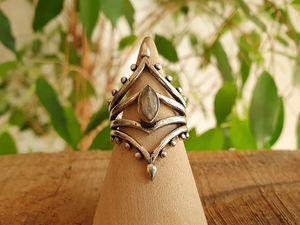 Bague en pierres précieuses de Labradorite naturelle de haute qualité pour bijoux 925 en argent Sterling bijoux en gros bague faite à la main - Product Image 5