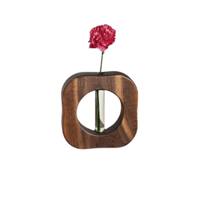 Handmade Natural Mango Wood Flower Vase for <b>Home</b> <b>Decor</b> <b>Rustic</b> Farmhouse Wooden Centerpiece Tabletop Decorative Vase - Product Image 1
