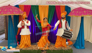 Estatuas Bhangra DE BODA Punjabi para entrada, estatuas de entrada temáticas Punjabi para boda, estatuas Bhangra para decoración de entrada - Product Image 6