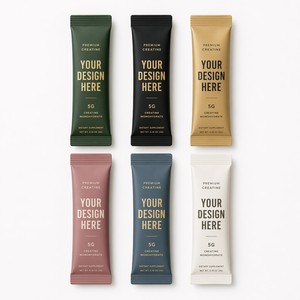 Custom Digital Printing Premium Creatine Monohydrate Powder Stick Pack Sachet Dietary Supplement Packaging Pouch Your Own Design - Product Image 1