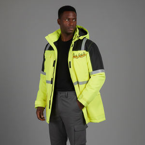 Chaqueta de Seguridad con Capucha y Cremallera para Hombre, con Cinta Reflectante, Resistente al Viento, para Construcción - Product Image 4