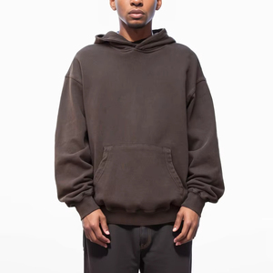 Sweat-shirts à capuche surdimensionnés pour hommes OEM, 100% coton molletonné, grammage lourd, confortables pour l'hiver, personnalisables - Product Image 1