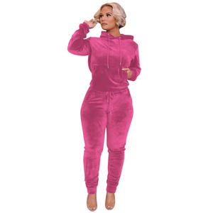 Custom Autumn Winter Ladies <b>Velour</b> <b>Tracksuit</b> Sets Velvet Women Zip up Joggers Set Long Sleeve Sweatsuit Wholesale MS-JG-1127 - Product Image 3